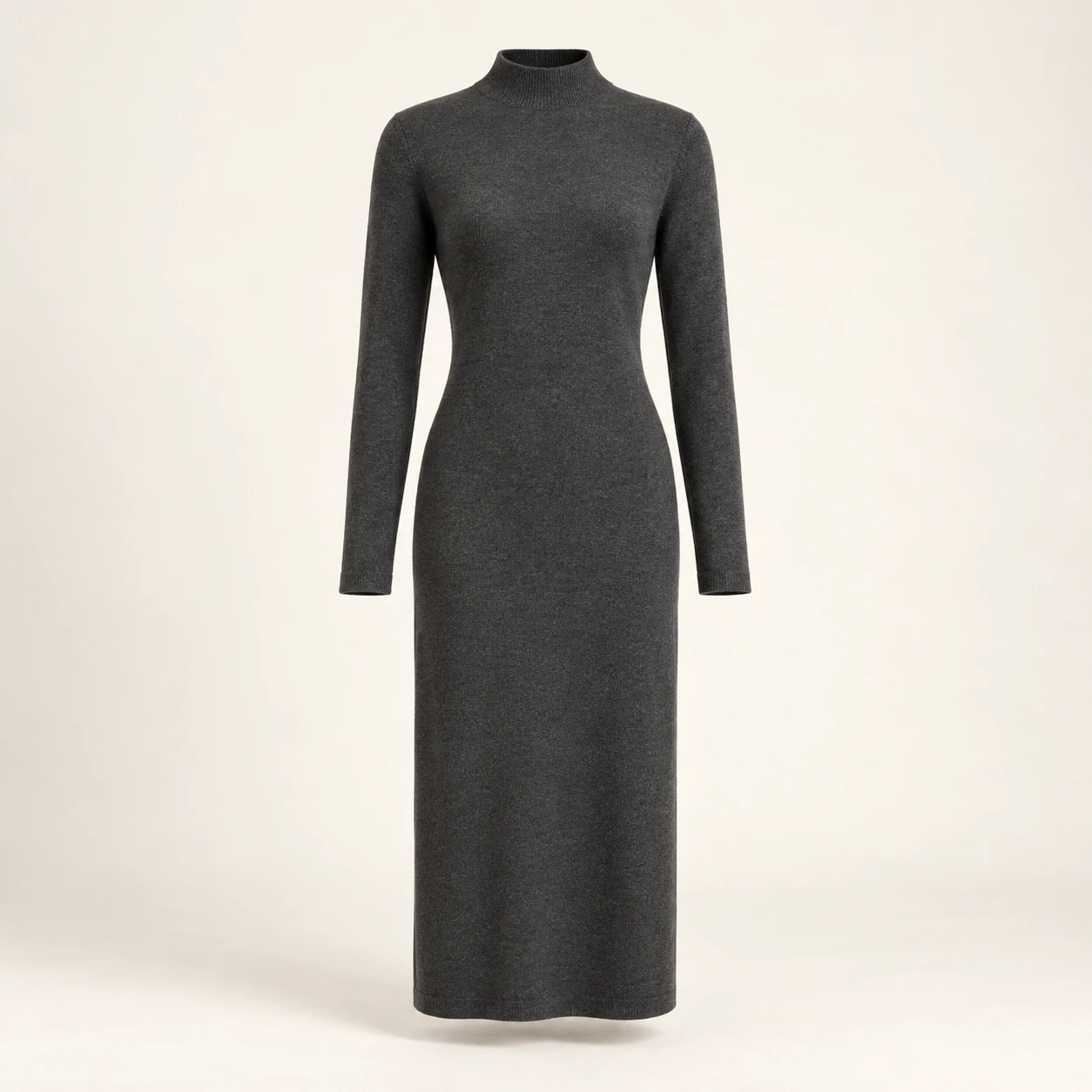 Charcoal Elise Mock-Neck Midi Dress