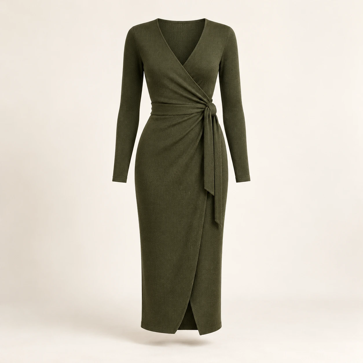 Olive Juliette Wrap-Front Dress