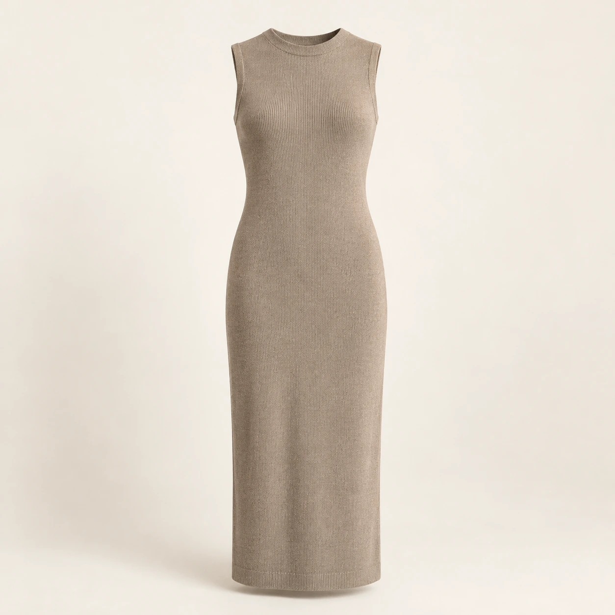 Taupe Simone Sleeveless Midi Dress